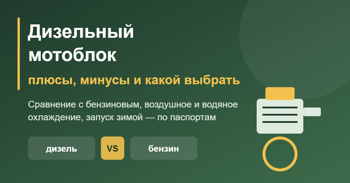Дизельный мотоблок: плюсы, минусы и какой выбрать — обложка