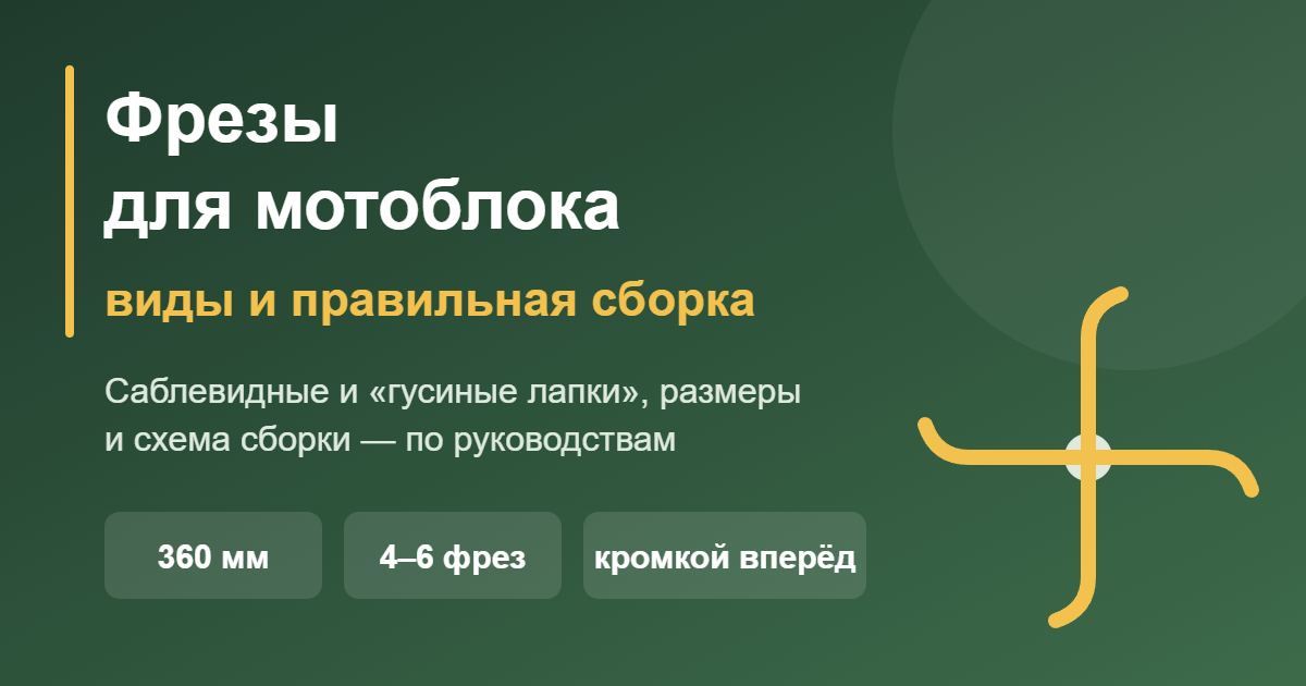 Фрезы для мотоблока: виды и правильная сборка — обложка
