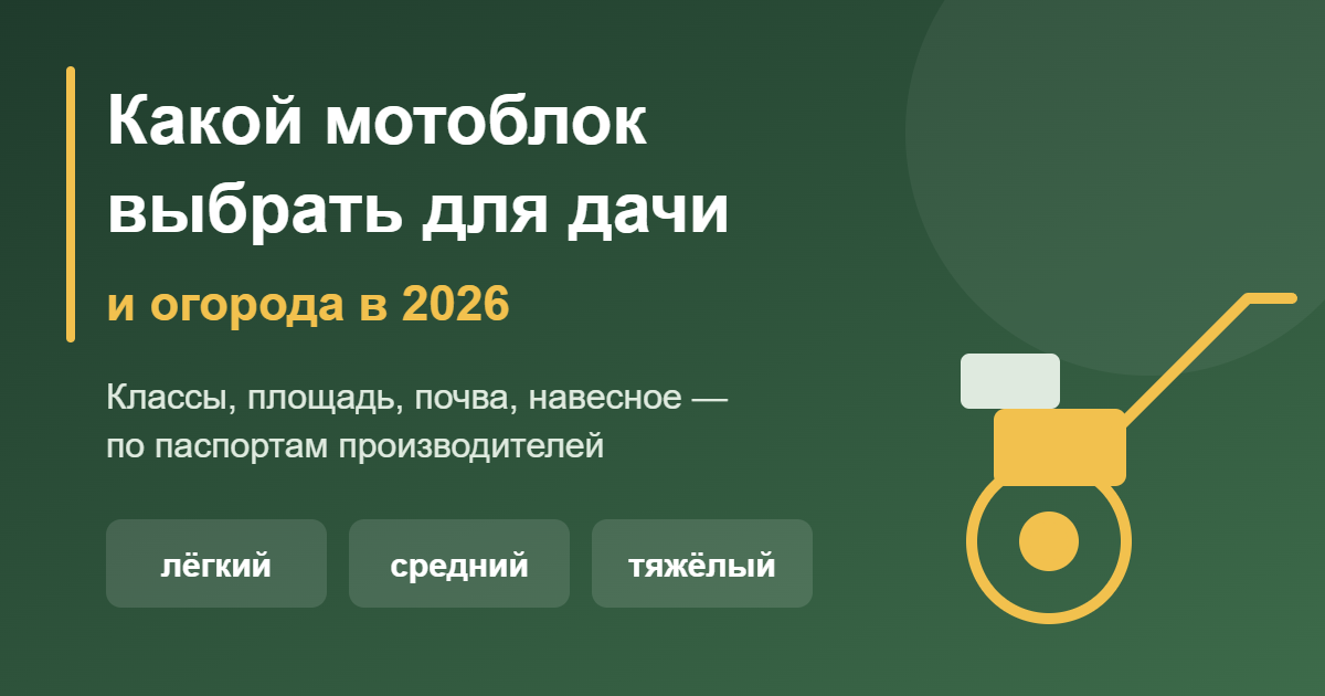 Какой мотоблок выбрать для дачи и огорода в 2026 — обложка