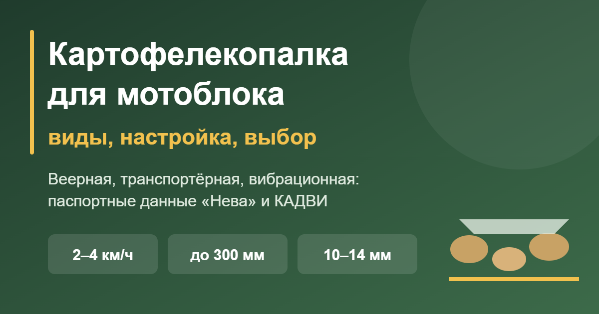 Картофелекопалка для мотоблока: виды, настройка, выбор — обложка