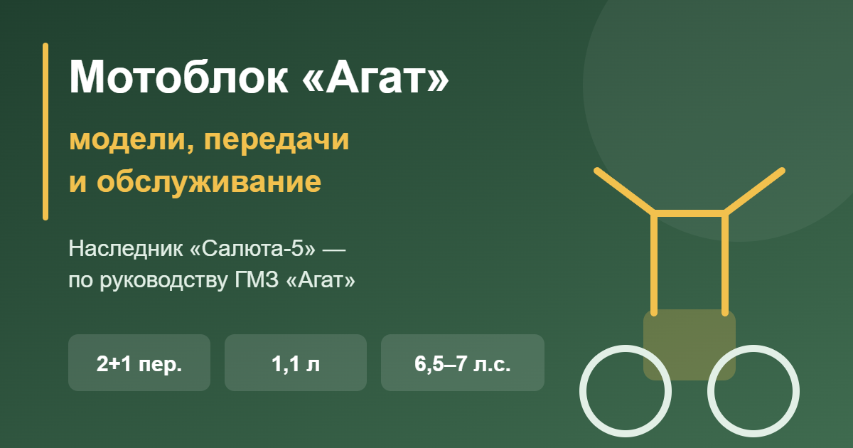 Мотоблок Агат: модели, передачи и обслуживание — обложка