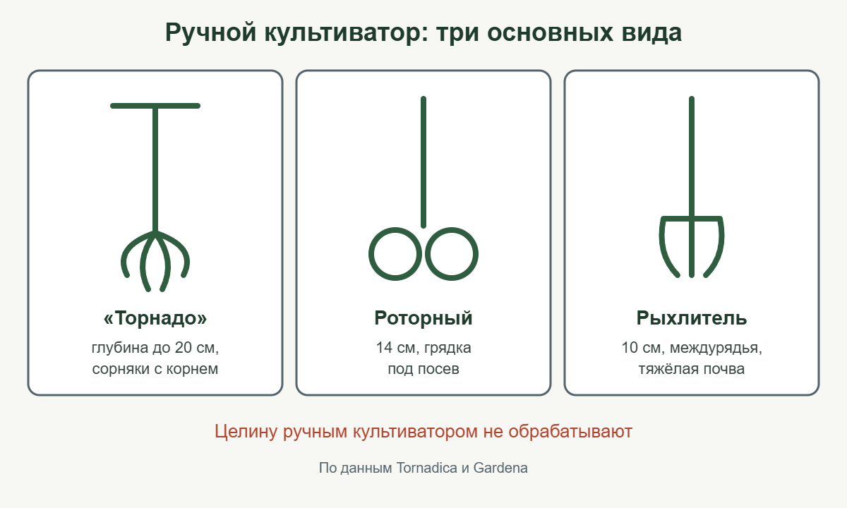 Виды ручных культиваторов: Торнадо, роторный и рыхлитель с зубьями — для чего каждый